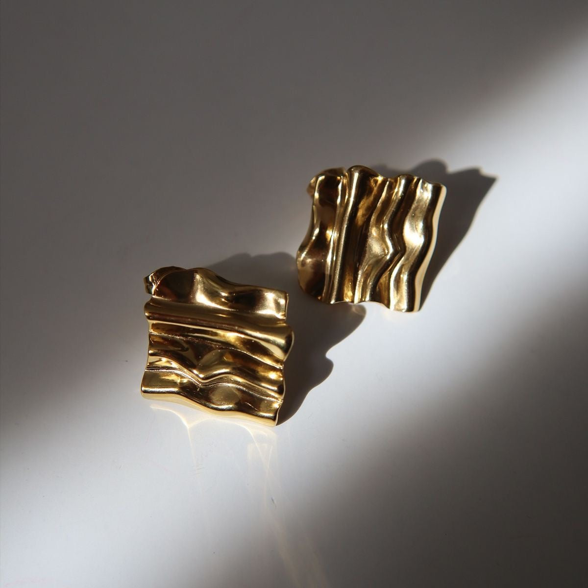 Square Hoop Golden Earrings