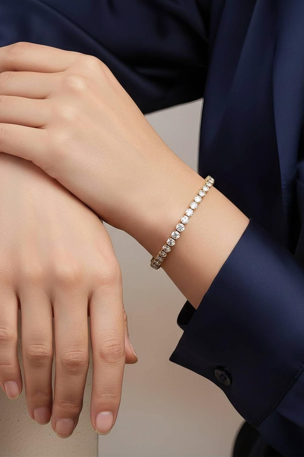 Elegant Classic Round CZ Tennis Bracelet